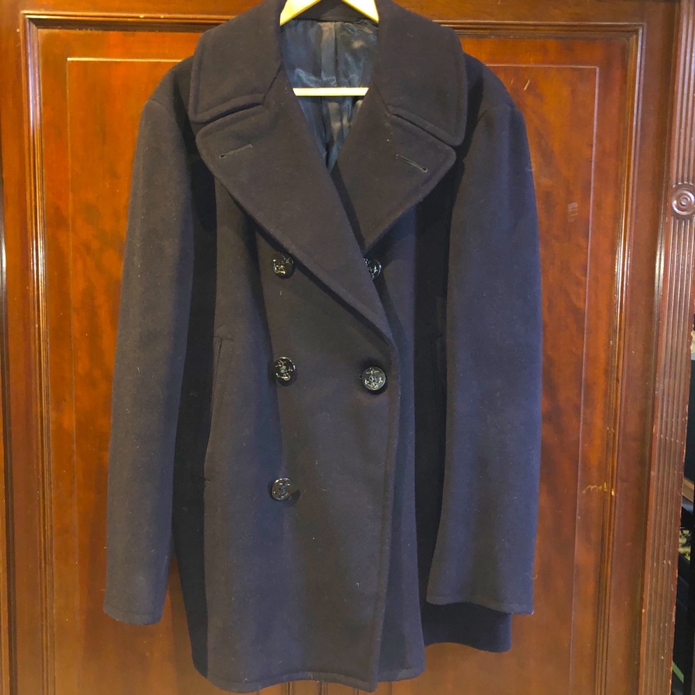 Vintage Navy Trenton Sportswear Inc Wool Peacoat